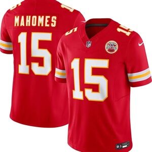 PATRICK MAHOMES NIKE KC CHIEFS MENS RED VAPOR F.U.S.E. LIMITED JERSEY - Large